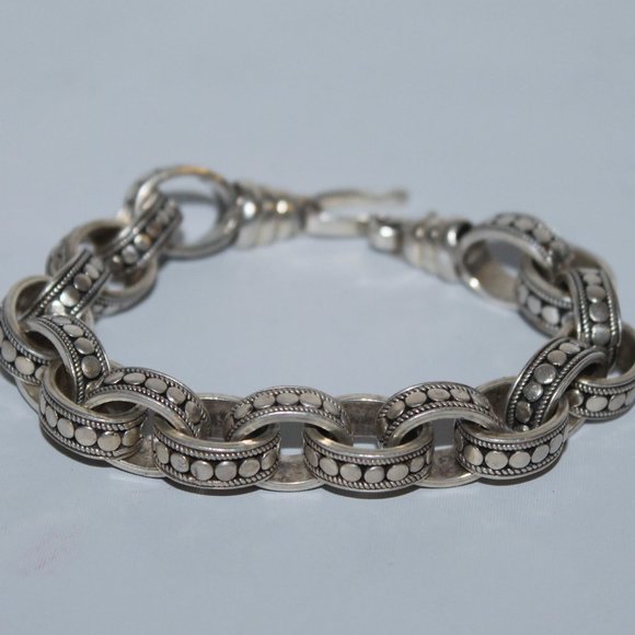 Suarti Bali Jewelry - Vintage Suarti Bali Indonesian 925 Sterling Silver Link Bracelet Heavy 52 Grams!